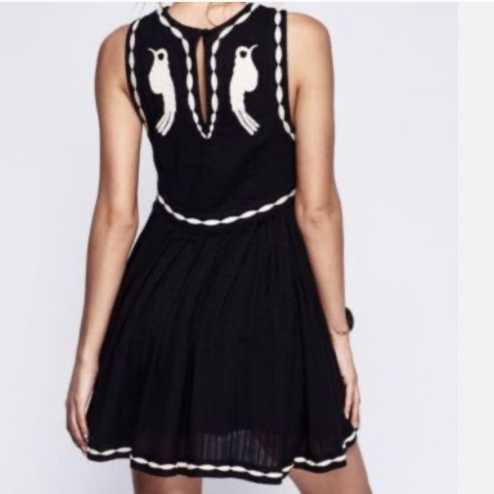 Free People Birds Of A Feather Embroidered Mini Dress / 4 - Picture 5 of 7